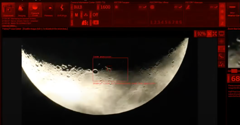 Virtual telescope viewing (moon)