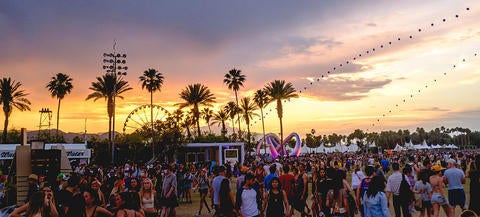 A crowd gathers at Coachella music festival