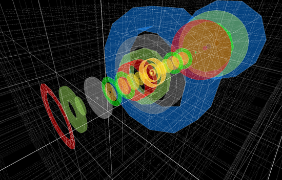 An exploded view diagram showing ATHENA's different subdetectors. (UCR/Sean Preins)